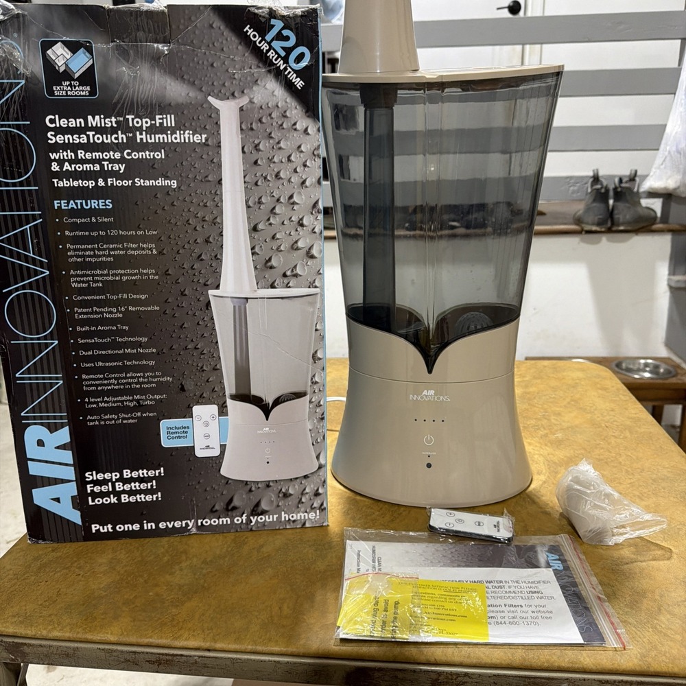 Air Innovations Clean Mist SensaTouch Humidifier MH-903XL Brown Remote Open Box